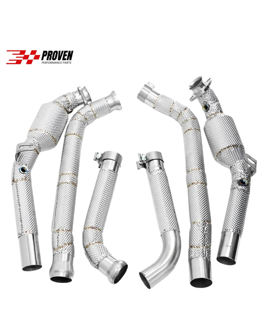 Mercedes Benz W204 C63 Catted Downpipe With Heatshield