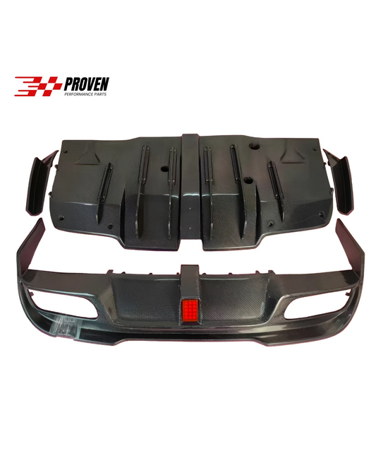Mercedes Benz W205 C63/C63s AMG Carbon Fibre Rear Bumper LED Diffuser Kit
