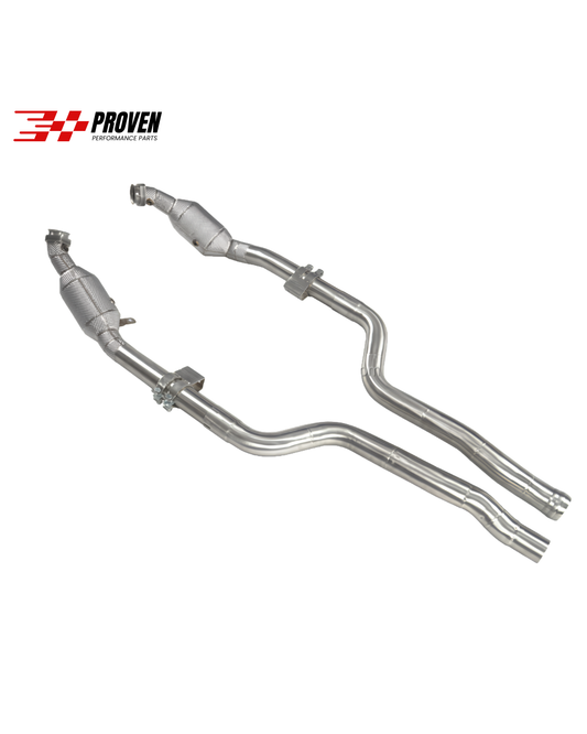Mercedes Benz W212/W218, E63/CLS63 Catted Downpipe With Heatshield