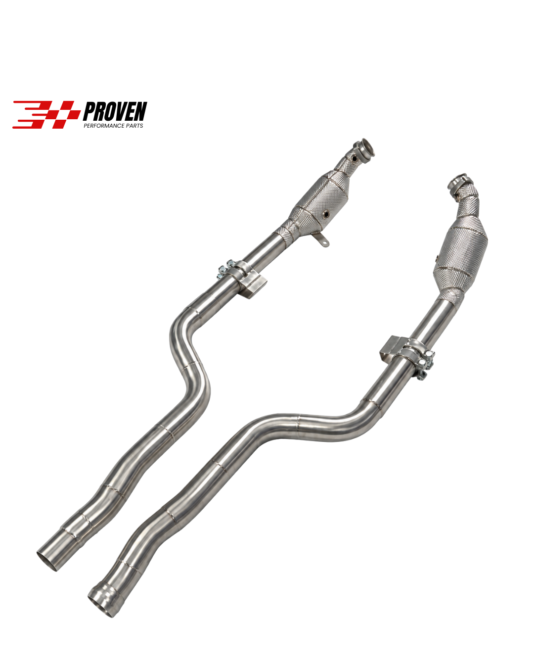 Mercedes Benz W212/W218, E63/CLS63 Catted Downpipe With Heatshield