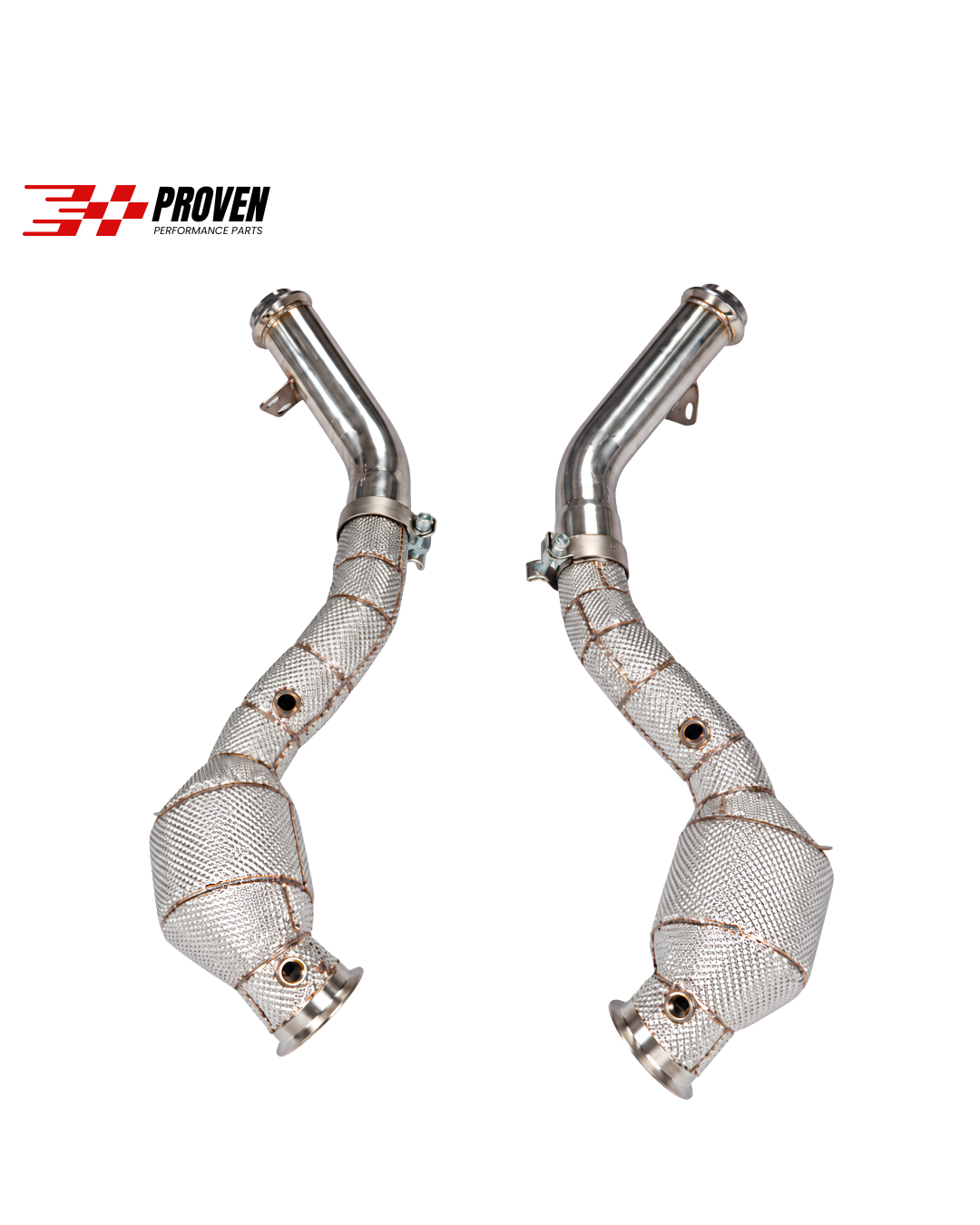 Mercedes Benz X253/C253, GLC63/GLC63s AMG Catted Downpipes With Heatshield