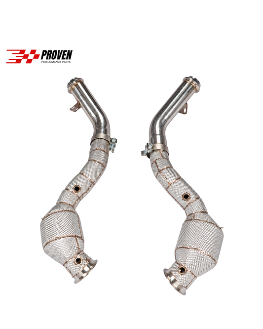 Mercedes Benz X253/C253, GLC63/GLC63s AMG Catted Downpipes With Heatshield