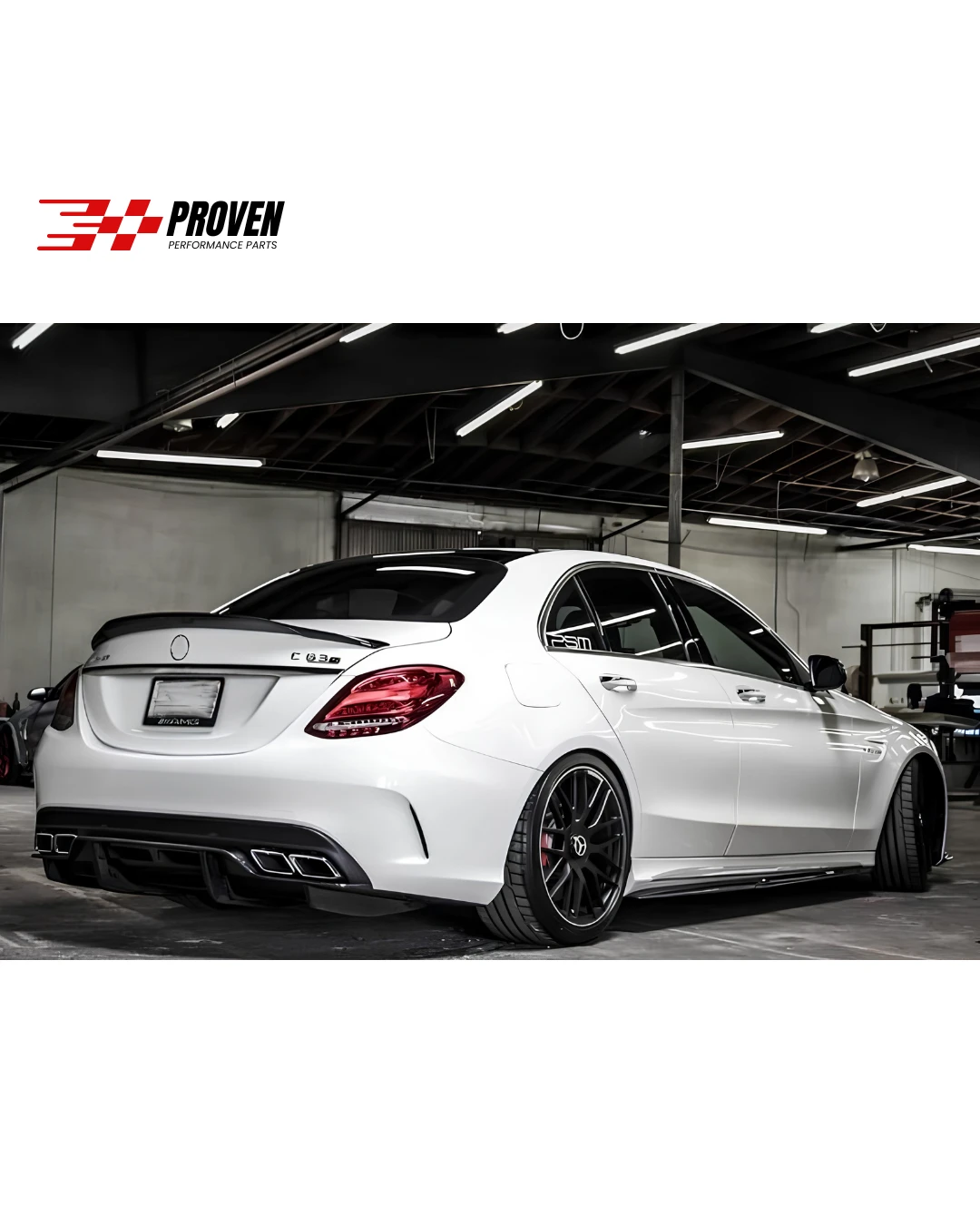 Mercedes Benz W205 C63/C63s AMG Carbon Fibre P Style Rear Diffuser