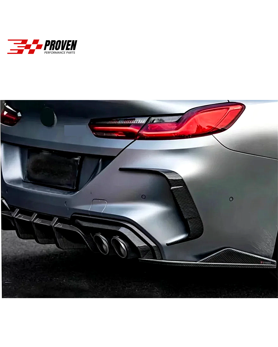BMW F91/F92, M8 Carbon Fibre SQ Style Rear Bumper Canard