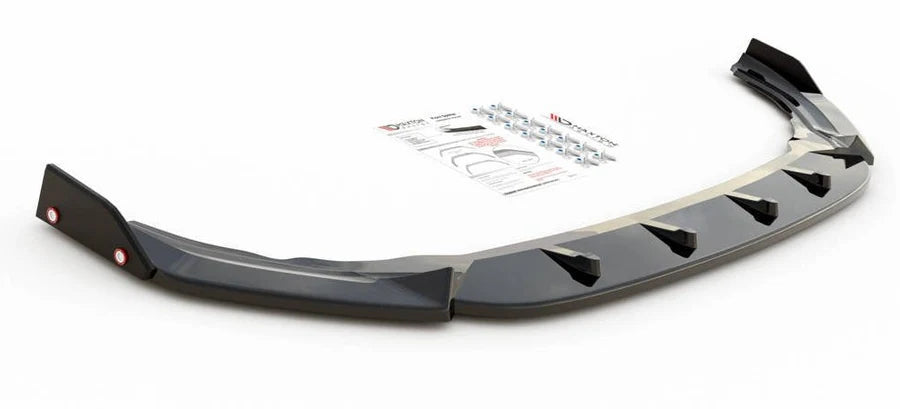 Maxton Design Front Splitter V.2 with Flaps VW Golf Mk8 R Front Lip