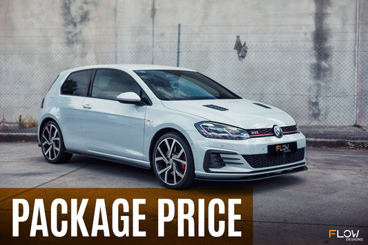Flow Design MK7.5 Golf GTI Full Lip Splitter Set with Flow-Lock Rear Diffuser