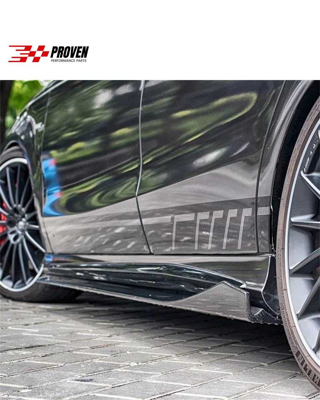 Mercedes Benz C117 CLA45 AMG Carbon Fibre V1 Style Side Skirts
