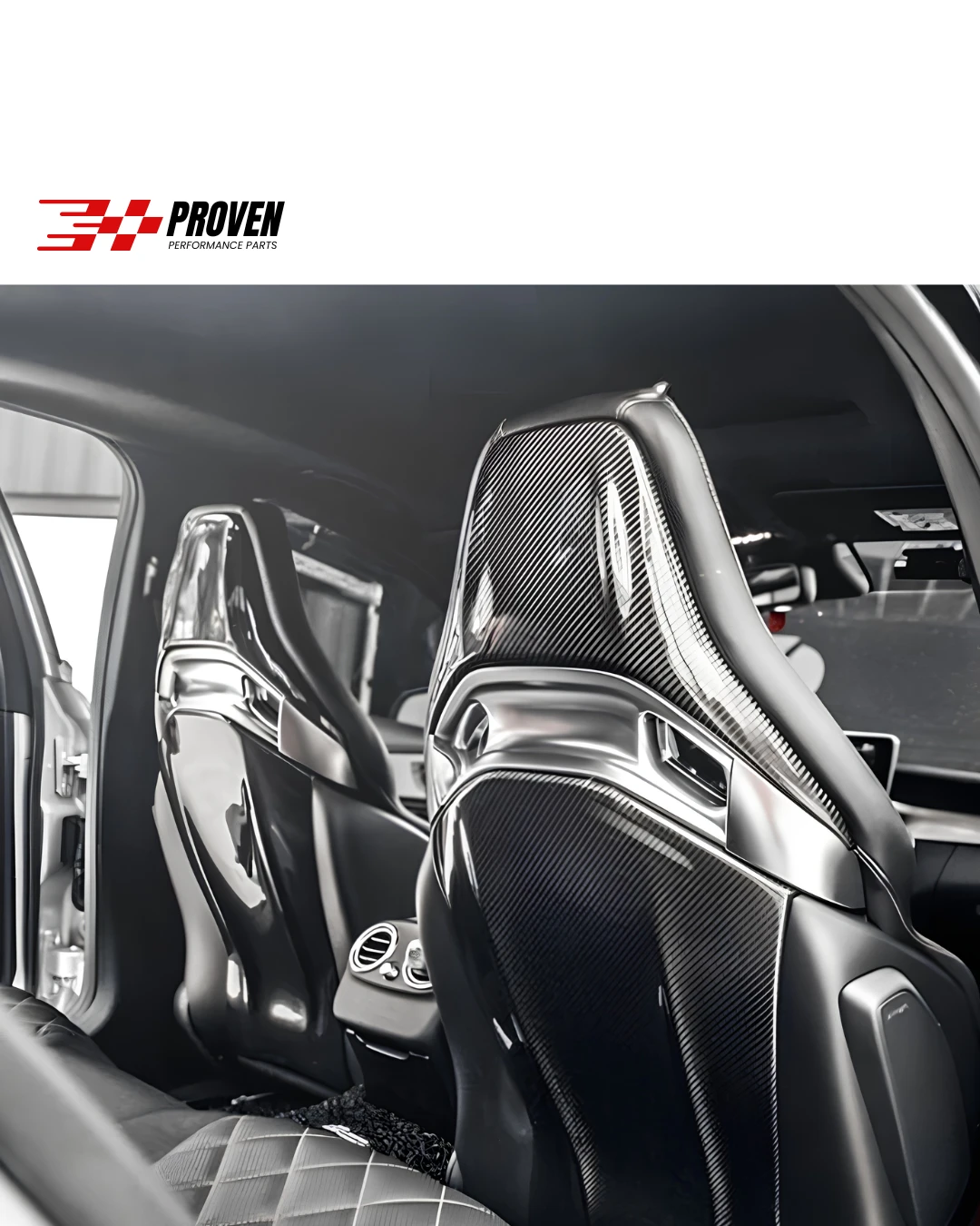 Mercedes Benz W205/W176/W117/W213, C63/C43/A45/CLA45/E63 Pre Preg Carbon Fibre Seat Back Cover