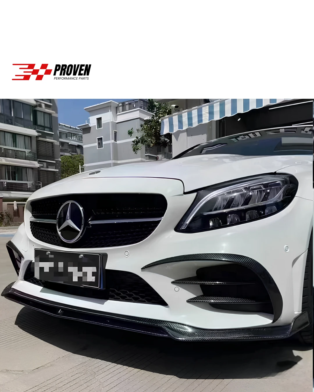 Mercedes Benz W205 C43 AMG LCI Carbon Fibre V Style Front Lip